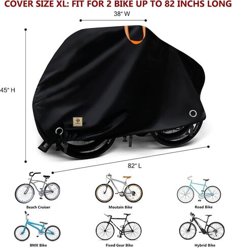 Bike Covers for Transport on Rear Rack,Fits for 2 Bicycles Car RV Travel Use,Waterproof Outdoor 600D Polyester,Rip-stop Windproof,Top Reinforce on Handlebar,with Extra 3 Fixed Bungee Cords in Saudi Arabia