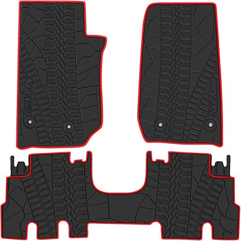 بطانات الشحن مناسبة خصيصًا لسيارة Jeep Wrangler JL 4XE 4 Door 2021 2022 2023 2024 سجادات صندوق السيارة سوداء بالكامل لجميع الأحوال الجوية من المطاط عالي التحمل (لا تناسب 4X4/2 باب) in Kuwait