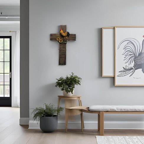 صليب نسر باين ريدج - صليب معلق على الحائط، ديكور منزلي معلق على الحائط، ديكور صليب روحي للجدار، ديكورات الحياة البرية لمقصورة المنزل، ديكور النسر in Kuwait