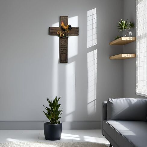 صليب نسر باين ريدج - صليب معلق على الحائط، ديكور منزلي معلق على الحائط، ديكور صليب روحي للجدار، ديكورات الحياة البرية لمقصورة المنزل، ديكور النسر in Kuwait