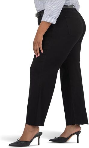 KUT from the Kloth Women's Plus Meg High Rise Fab Ab Wide Leg Raw Hem-Long Inseam in Saudi Arabia