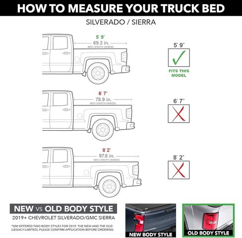 RealTruck Bak Bakflip Mx4 قابلة للطي الشاحنة سرير توننيو الغلاف | 448120 | Fits 2014 - 2018 ، 19 Ltd/Lgcy Chevy/GMC Silverado/Sierra ، 2015-19 2500/3500hd 5 '9 "Bed (69.3") in Saudi Arabia