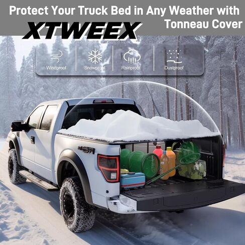6.75 'Hard Tri-Fold Truck Bed Tonneau Cover متوافق مع 1999-2025 Ford F-250 F-350 Super Duty | سرير StyleSide 6.75 '(81 ") ، سرير 6.8 قدم أسود | سرقة | مقاومة للماء | الألياف الزجاجية in Kuwait