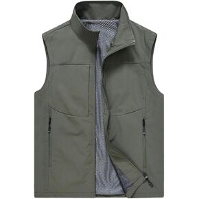 Mens Casual Lightweight Travel Vest Outdoor Summer Utility Safari Sleeveless Jackets Hiking Fish Photo Vest in Saudi Arabia