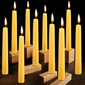 12pcs شمعيات Beeswax Taper ، 7 بوصة شموع شمع العسل النقي الخالصة ، و 7 ساعات تدوم شموع التأمل المحترقة ، شمعة شمع النحل للتأمل في صلاة المنزل (12 ، أصفر) in Kuwait