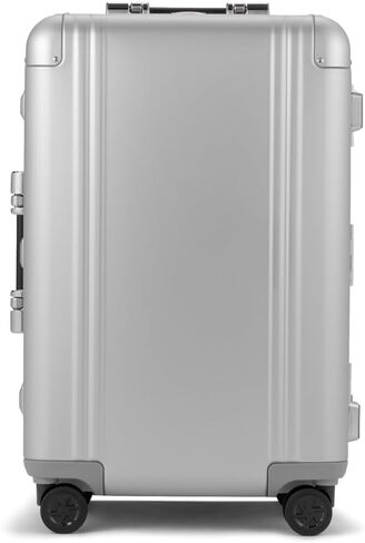 ZERO Halliburton Classic Aluminum 3.0 Medium Zipperless Luggage, Hardside Suitcase with Wheels, Auto-Return Pull Handle, Double Latch Locks- TSA Accepted, Interior Divider, 24-Inch, 59L, Silver in Kuwait