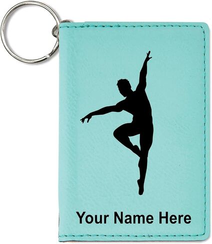 ID Holder Wallet, Ballet Dancer Man, Personalized Engraving Included (Teal) in Kuwait