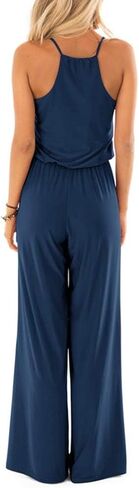 INFITTY Women's Summer Sleeveless Spaghetti Strap Sexy Jumpsuit Rompers Wide Leg Pants Suit in Saudi Arabia
