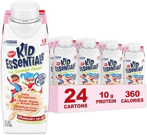 BOOST KID ESSENTIALS 1.5, Strawberry Splash, 8 Fl oz (Pack of 24) in Saudi Arabia