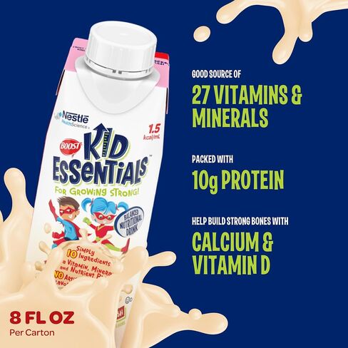 BOOST KID ESSENTIALS 1.5, Strawberry Splash, 8 Fl oz (Pack of 24) in Saudi Arabia