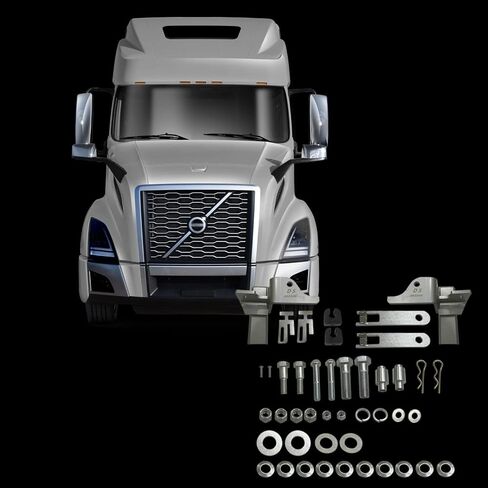 TORQUE Deer Guard Bumper Protector Mount Brackets Set for 2004-2017 Volvo VNL, Full Hardware Included Front Bumper Mounting Bracket Kit (TR096-VLBRK) in Saudi Arabia