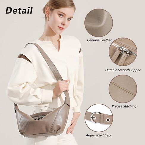 Hobo Bags for Women Soft Crossbody Shoulder Purses Slouchy Genuine Leather in Kuwait