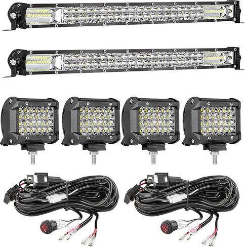 12 Inch LED Light Bar for Truck, 120W 12V 24V Slimline LED Double Row Offroad Driving Fog Light Bar, 10000lm Flood Spot Combo Beam Work Lights for Tractor Boat Golf Cart ATV UTV RV, 2 Pcs in Saudi Arabia