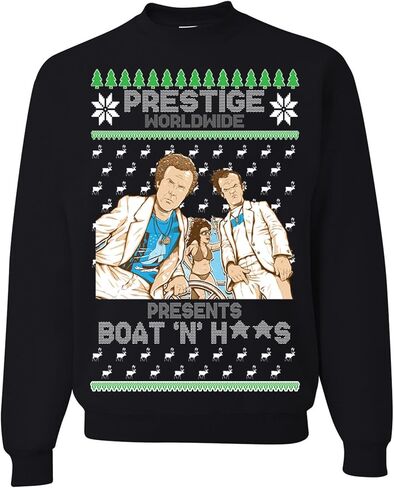 wild custom apparel Prestige Worldwide Boats and Hoo Step Brothers Ugly Christmas Sweater Crewneck Sweatshirt in Saudi Arabia