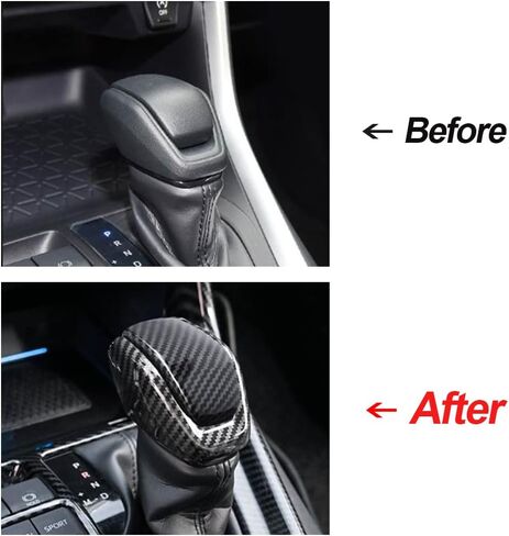 Xiter 2PCS Red ABS CAR INTER AUTO GEAR SHIFT COPLE COPER COPER COPT CORPER CORMER CORPORTORIES CASE TO TOYOTA 2019 2020 2021 2022 2023 2024 2025 RAV4 Automatic Transmission in Kuwait