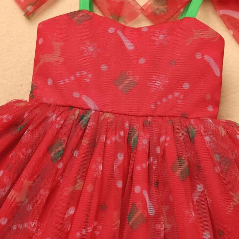 Obeeii Baby Girl Dress Spaghetti Straps Bow tulle tuler princess dress toddler birth in Kuwait
