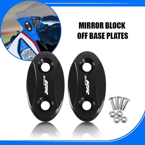 MFGZD Mirror Block Off Base Plates,2 PCS Black CNC Aluminum Motorcycle Mirror Block Off Plates Compatible With S1000RR 2009-2018 in Kuwait