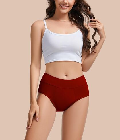 Period Underwear for Women, Leak-proof Reusable High Waisted Briefs Menstrual Panties, Heavy Flow, Cotton 3 Pack in Saudi Arabia
