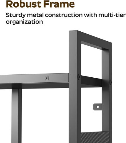 Gaming Floating Shelves, 3-Tier LED Wall Mounted Shelf for Storage, Pipe Shelves Hanging Display Rack, with 2 Controller Hooks, for Gaming Room, Kitchen, Home Bar Black FSHS142E01 in Saudi Arabia