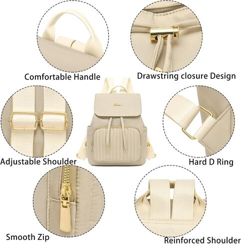 Mini Backpack Purse for Women, Small Nylon Backpacks Purse Ladies Backpacks Women Cute Mini Travel Daily College Bag (Black) in Saudi Arabia
