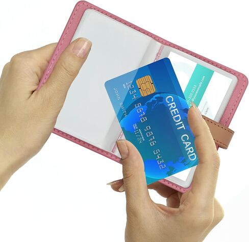 Credit Card Holder with 26 Suitable Slot, ID Card Case PU Leather Wallet for Women Men Business Organiser Pocket (Pink) in Kuwait