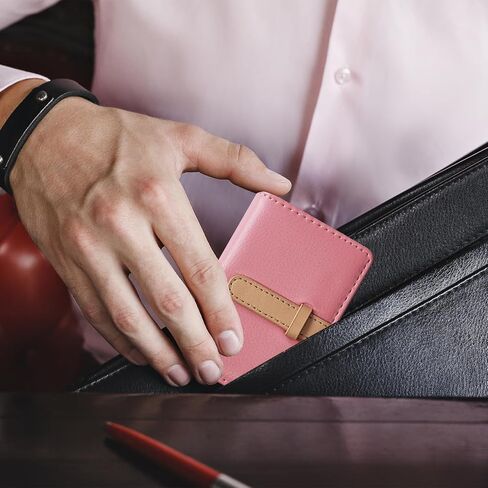 Credit Card Holder with 26 Suitable Slot, ID Card Case PU Leather Wallet for Women Men Business Organiser Pocket (Pink) in Kuwait