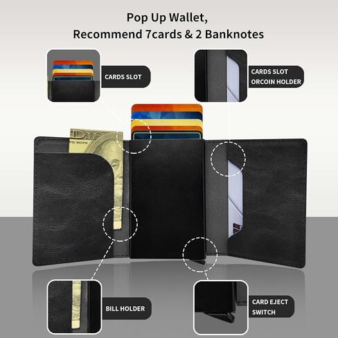 Pop Up Wallet Women Men with Money Slot,RFID Blocking Leather Minimalist Automatic Credit Card Holder Business Trifold Card Case-Pink Glitter Psalm 46:5 in Saudi Arabia