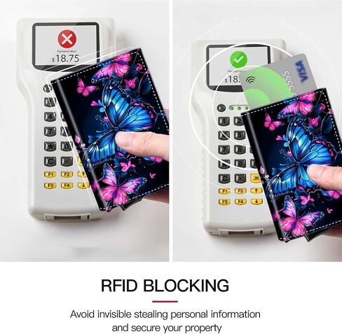 Pop Up Wallet Women Men with Money Slot,RFID Blocking Leather Minimalist Automatic Credit Card Holder Business Trifold Card Case-Pink Glitter Psalm 46:5 in Saudi Arabia