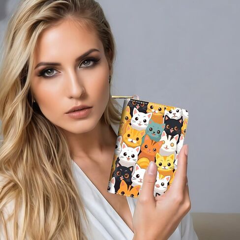 محافظ حامل بطاقة الائتمان للنساء ، حظر RFID محفظة علبة جلدية صغيرة مع محفظة أكورديون سستة ، حمار مضحك in Kuwait