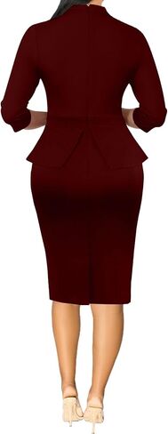 Church Dress for Women 3/4 Sleeve Work Teacher Office Business Vintage Wear to Work Pencil Midi Dress in Saudi Arabia