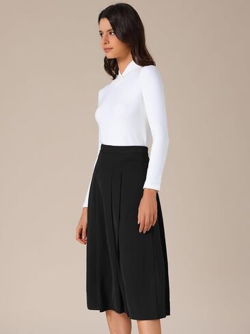 Allegra K Women's High Waist Fall 2025 Work Office A-Line Pleated Midi Skirt in Saudi Arabia