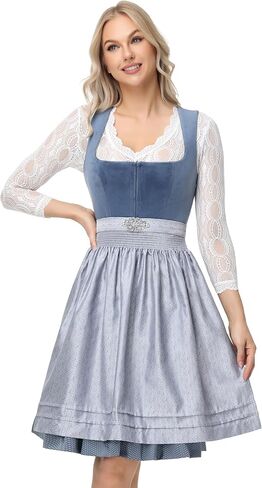 Women's German Dirndl Dress Bavarian Oktoberfest Halloween Carnival Costumes for Holiday in Kuwait