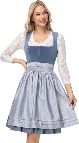 Women's German Dirndl Dress Bavarian Oktoberfest Halloween Carnival Costumes for Holiday in Kuwait