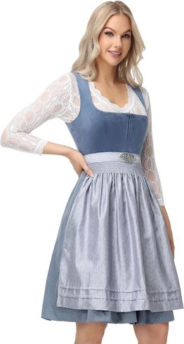 Women's German Dirndl Dress Bavarian Oktoberfest Halloween Carnival Costumes for Holiday in Kuwait