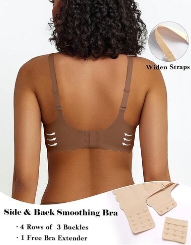 Avidlove Wireless Bra Womens Plunge V Neck Seamless Bras Full Coverage Everyday Bra in Saudi Arabia