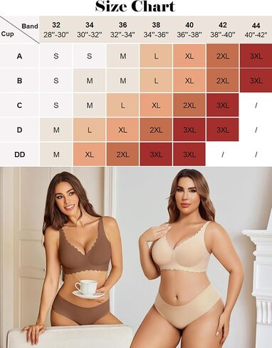 Avidlove Wireless Bra Womens Plunge V Neck Seamless Bras Full Coverage Everyday Bra in Saudi Arabia