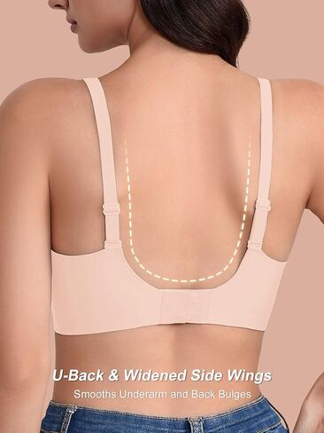 حمالات دبقية V Deep Wireless for Women No underwire ، S-2XL ، BRALETTE COMPLY SECELLING in Kuwait