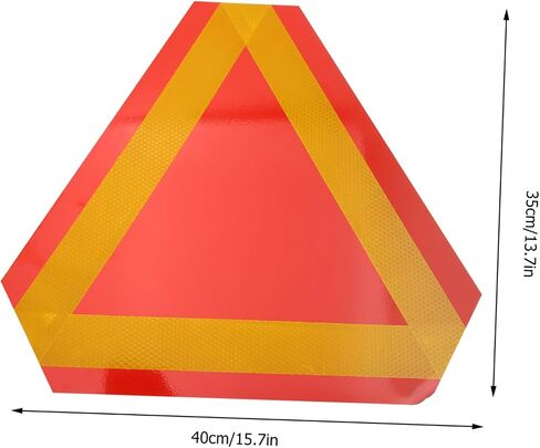 2pcs علامة مركبة بطيئة مؤثر على علامة تحذير الألومنيوم العاكس المثلث للسيارة 15.74 × 13.77 بوصة من السهل تثبيت الانعكاس العالي للسلامة الليلية in Kuwait