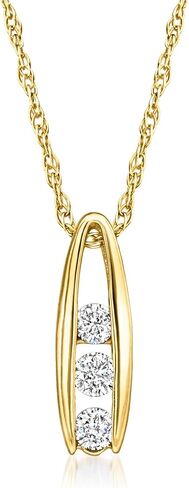 RS نقية بواسطة روس سايمونز 0.10 CT. T.W. قلادة قلادة من 3 طوابق من أصل قناة من الذهب الأصفر 14 كيلو بايت in Saudi Arabia