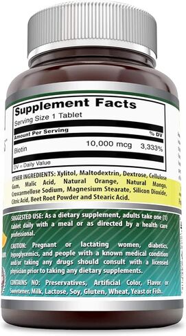 Amazing Formulas Biotin Fast Dissolve 10000 Mcg Tablets Supplement | Strawberry Flavor | Vitamin B7 | Non-GMO | Gluten Free | Made in USA (120 Count) in Saudi Arabia