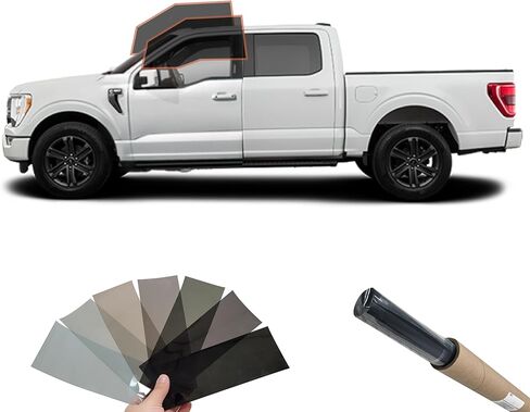 DIY Motoshield Pro 2mil Premistral Preprict Nano Window Film Tint Kit لـ (2021-2025) Ford F150 4 Door Crew Cab (السائق الأمامي/الركاب 35) in Kuwait