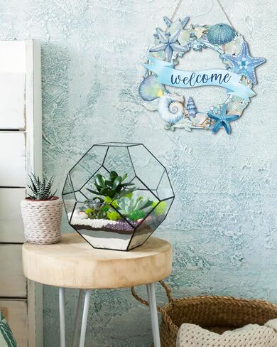 Putuo Decor Beach Wreaths for Front Door Ocean Welcome Sign Wood Summer Sea Turtle Beach Door Hanger Sign Beach Room Decor Beach Decorations for HomeBeach House Decor for Front Door in Saudi Arabia