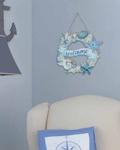 Putuo Decor Beach Wreaths for Front Door Ocean Welcome Sign Wood Summer Sea Turtle Beach Door Hanger Sign Beach Room Decor Beach Decorations for HomeBeach House Decor for Front Door in Saudi Arabia