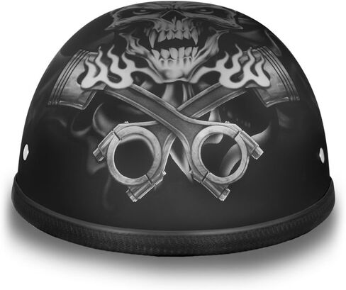 دايتونا خوذات الرسومات خوذات الدراجات للرجال - خوذة نصف حداثة مع بطانة قابلة للتنفس - قبعة جمجمة رجعية - نسر غطاء الرأس مع لف الرأس in Kuwait