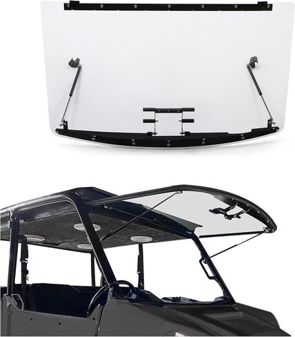 HECASA 3-IN-1 Flip Windshield Compatible With 2013+ Polaris Ranger XP 900, 900 Crew, 1000, 2015-2018 Polaris Ranger 1000 Diesel / Crew W/ Gas Spring Plastic Clear in Saudi Arabia