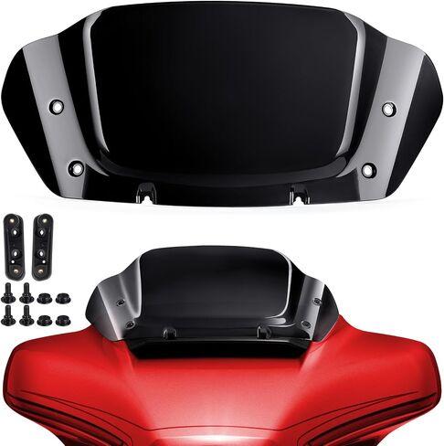 Amazicha Windshield 8 "Wave Windscreen Wind Splitter متوافق مع CVO Street Glide Flhxse 2023-2025 ، Glide Glide Flhx 2024-2025 ، Flhxu 2025 （Black） in Kuwait