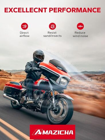 Amazicha Windshield 8 "Wave Windscreen Wind Splitter متوافق مع CVO Street Glide Flhxse 2023-2025 ، Glide Glide Flhx 2024-2025 ، Flhxu 2025 （Black） in Kuwait