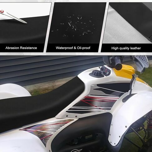 Seat Cover Compatible with 1995-2003 Polaris Scrambler Trailblazer Sport 250 400 500 758B, Heavy Duty Leather ATV Seat Cover Replacement, Black in Saudi Arabia