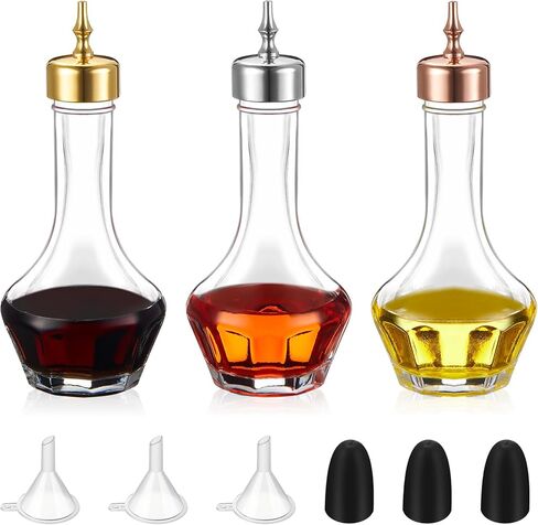 Set of 6 Bitters Bottle Set 1.7 oz Glass Dash Bottle with Dasher Top Silver Gold Rose Gold Dasher Bottles for Cocktail Bartender Home Bar in Saudi Arabia