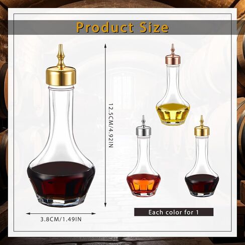 Set of 6 Bitters Bottle Set 1.7 oz Glass Dash Bottle with Dasher Top Silver Gold Rose Gold Dasher Bottles for Cocktail Bartender Home Bar in Saudi Arabia
